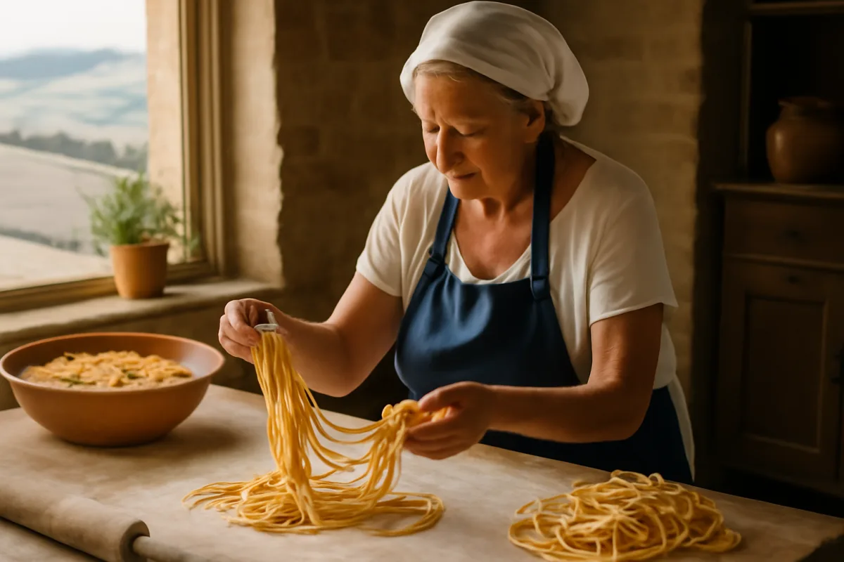 Pasta fresca fatta in casa nelle Crete Senesi: i trucchi tramandati dalle nonne